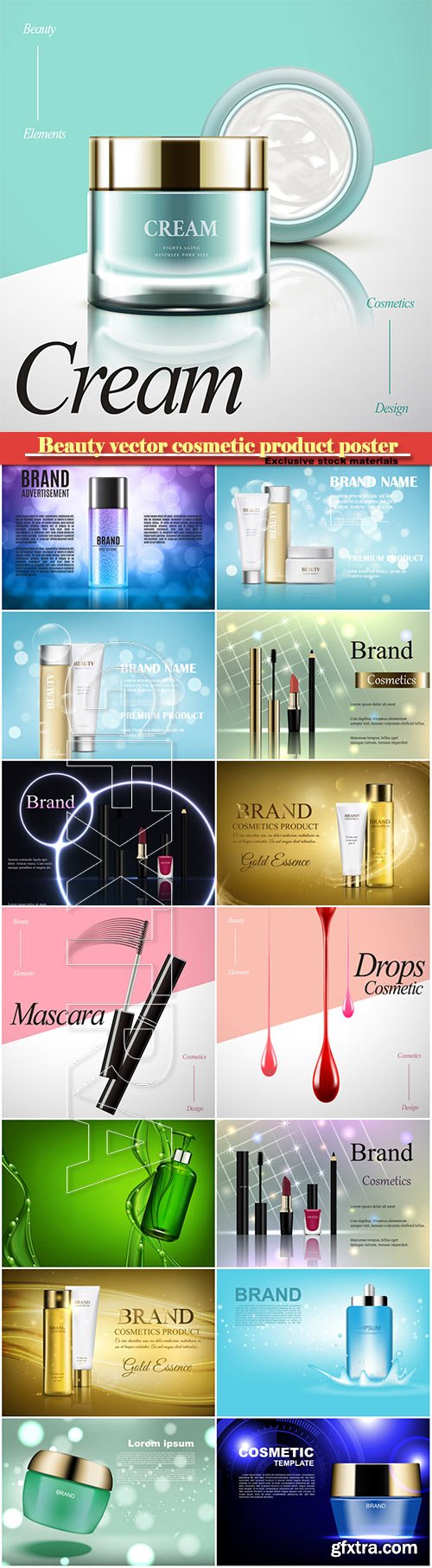 Beauty vector cosmetic product poster # 22