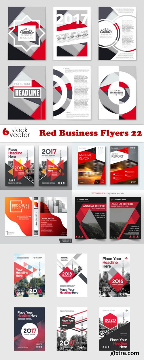 Vectors - Red Business Flyers 22