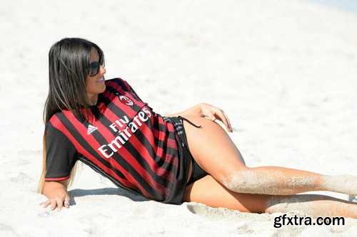 Claudia Romani - Love for AC Milan,Miami February 2, 2017