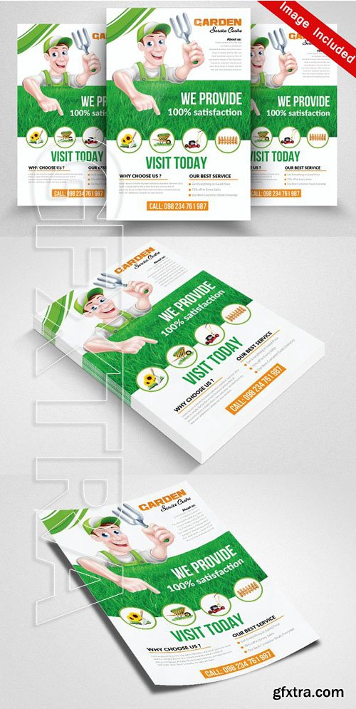 CreativeMarket - Green Service Flyer Templates 1827754