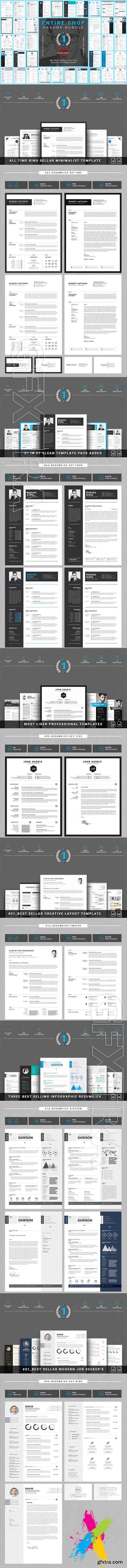 CreativeMarket - Entire Shop Resume CV Mega Bundle 1827329