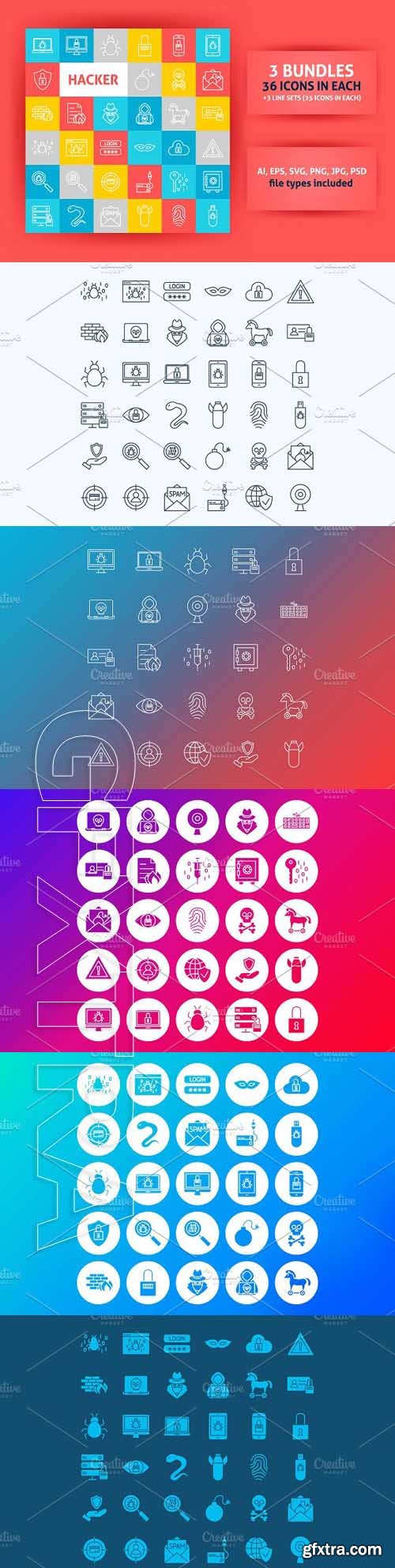 CreativeMarket - Hacker Line Art Icons 1789001