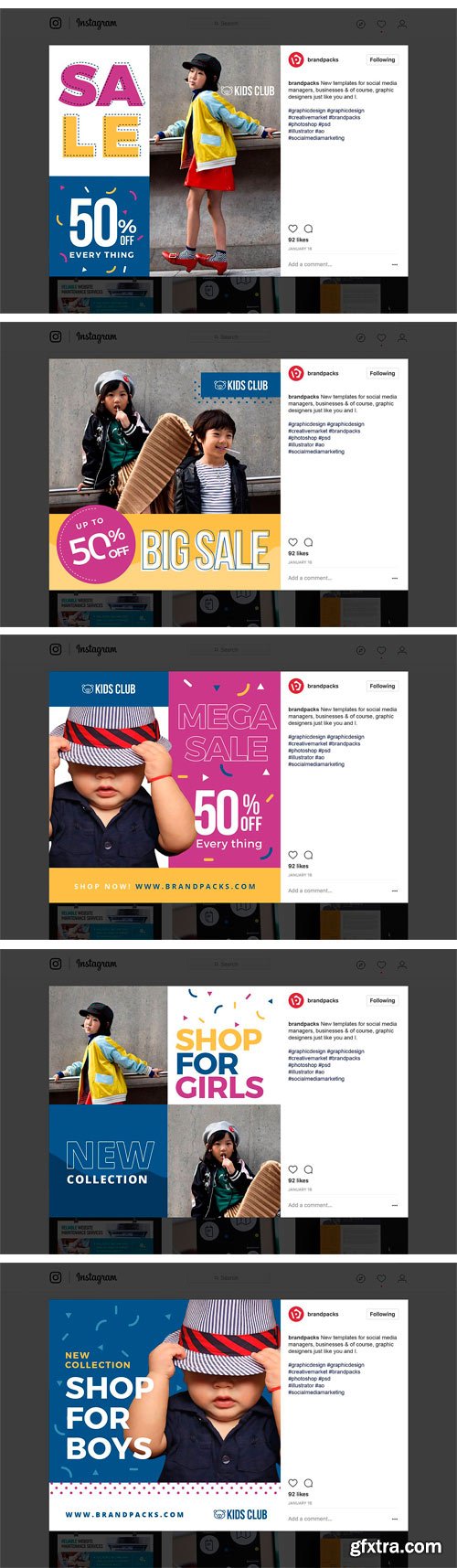 CM - Kids Fashion Social Media Templates 1780909