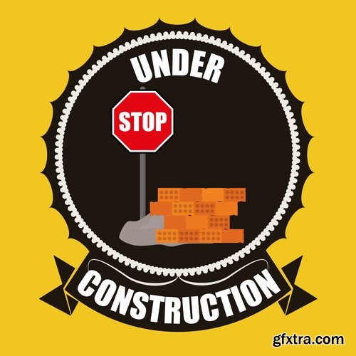 vector picture background is the construction of a builder working construction tools 25 EPS