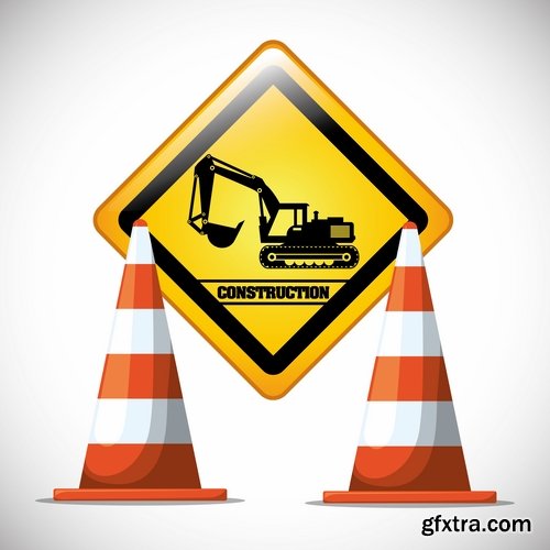 vector picture background is the construction of a builder working construction tools 25 EPS