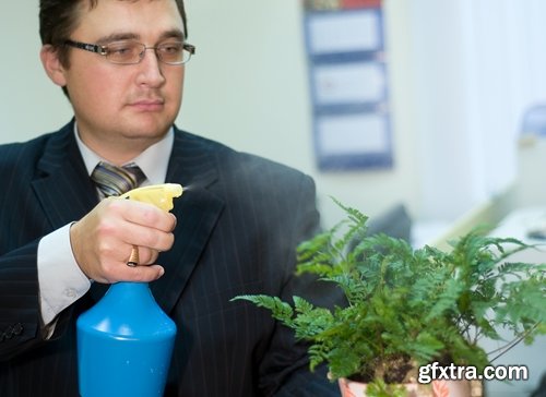 man watering a plant gardening sprout a germ 25 HQ Jpeg