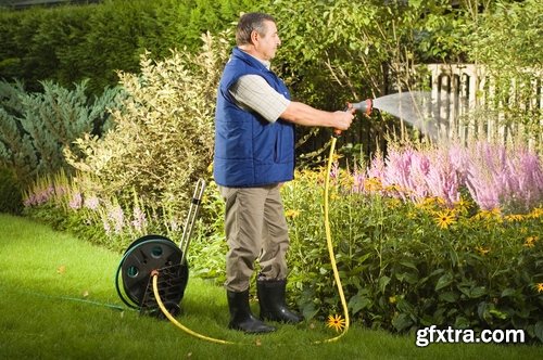 man watering a plant gardening sprout a germ 25 HQ Jpeg