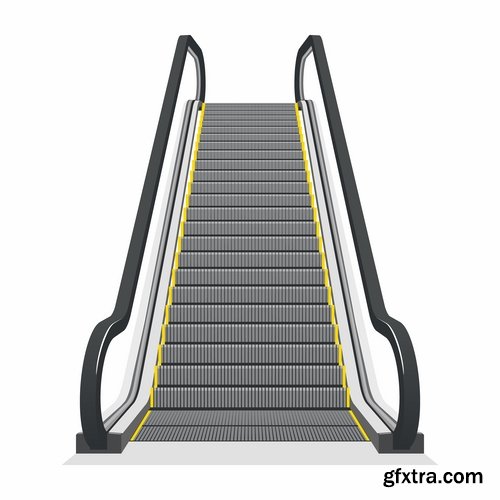 elevator escalator stairs 25 EPS