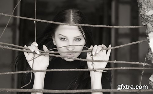 girl woman in a cage restriction limit conceptual illustration 25 HQ Jpeg