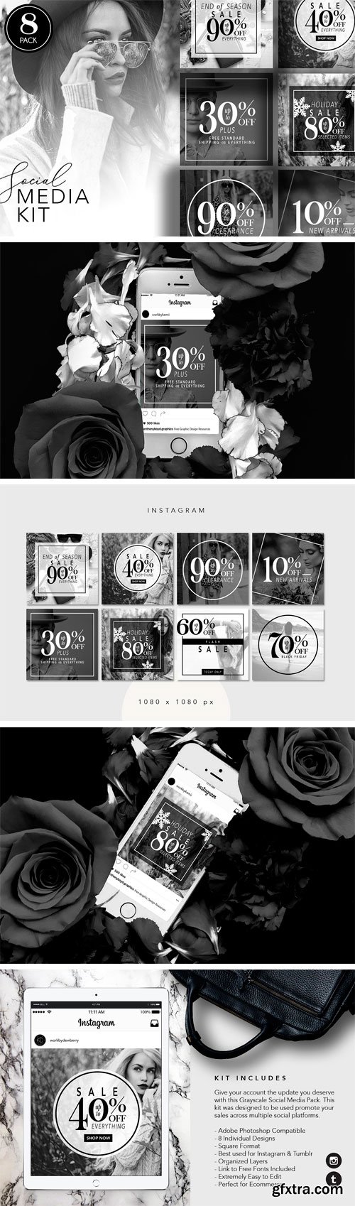 CM - Black-and-White Social Media Pack 1715854