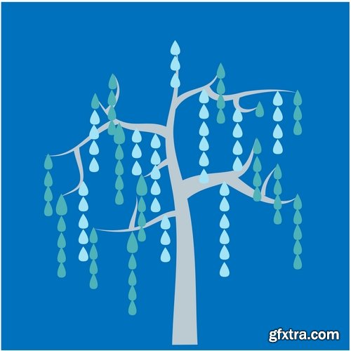 different vector image calligraphic tree a background design element 25 Eps