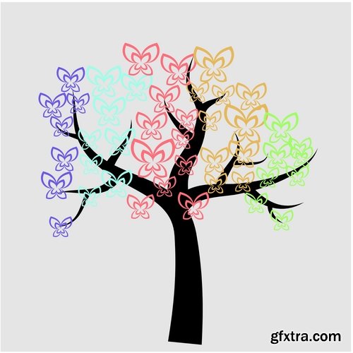 different vector image calligraphic tree a background design element 25 Eps