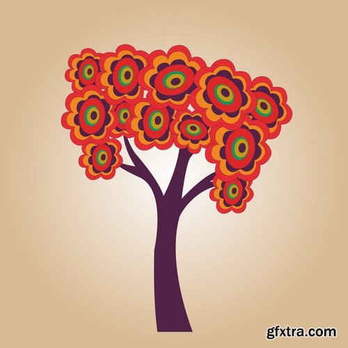 different vector image calligraphic tree a background design element 25 Eps