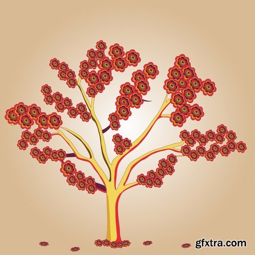 different vector image calligraphic tree a background design element 25 Eps