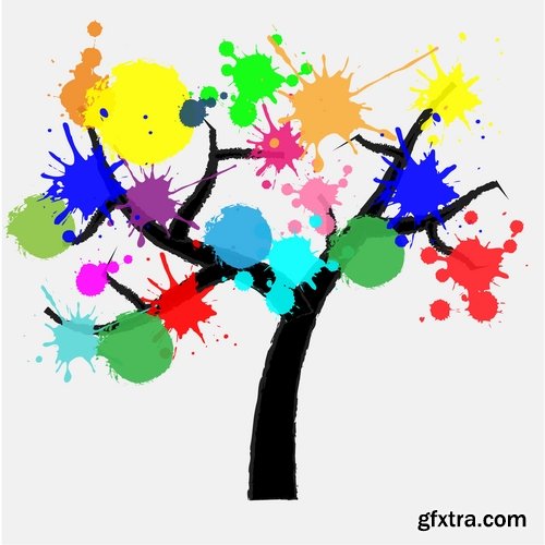 different vector image calligraphic tree a background design element 25 Eps