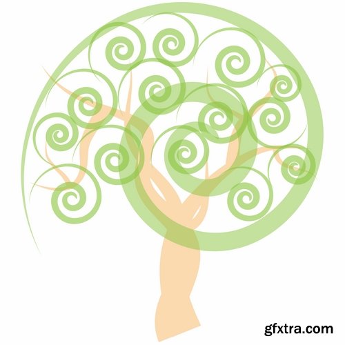 different vector image calligraphic tree a background design element 25 Eps