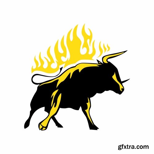 logo with an illustration of an animal on fire 25 EPS