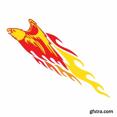 logo with an illustration of an animal on fire 25 EPS