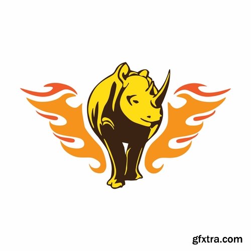 logo with an illustration of an animal on fire 25 EPS