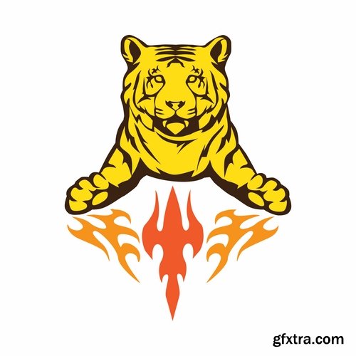 logo with an illustration of an animal on fire 25 EPS