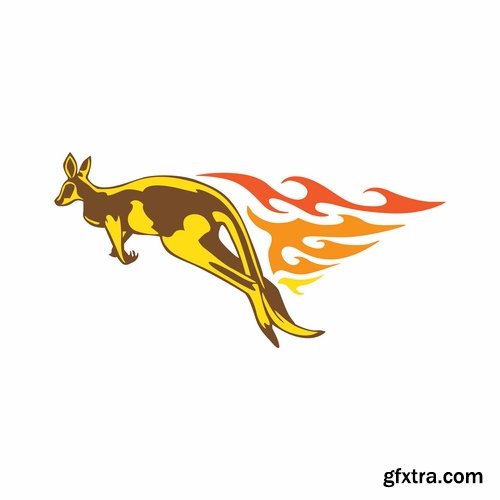 logo with an illustration of an animal on fire 25 EPS