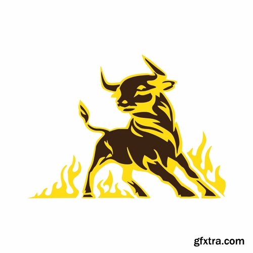 logo with an illustration of an animal on fire 25 EPS