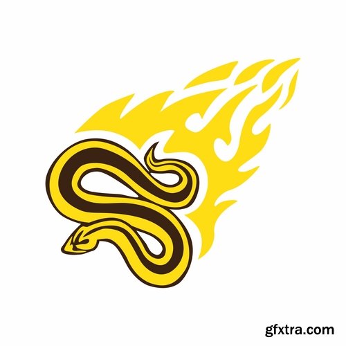 logo with an illustration of an animal on fire 25 EPS