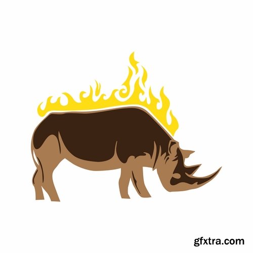 logo with an illustration of an animal on fire 25 EPS