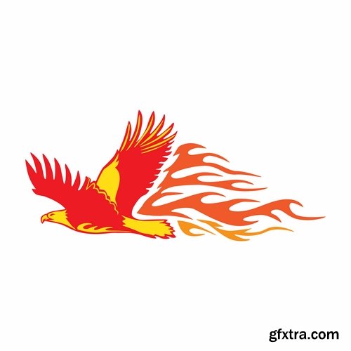 logo with an illustration of an animal on fire 25 EPS