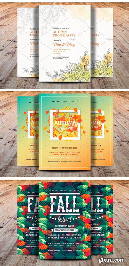 CM - Autumn Flyer & Invitations Bundle 1790832