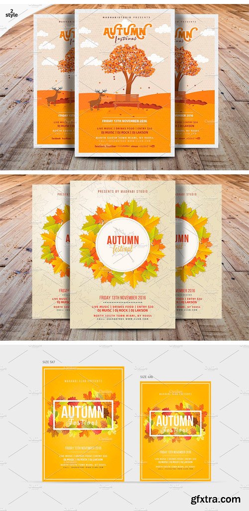 CM - Autumn Flyer & Invitations Bundle 1790832