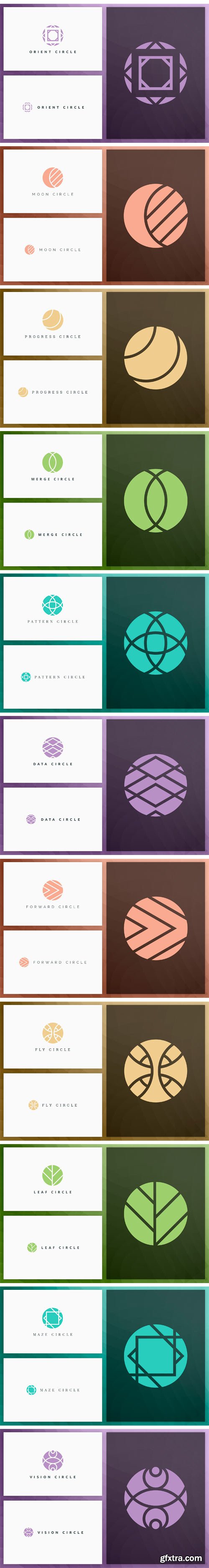 CM - 20 Circle Geometric Logos - Filled 1792338