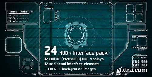 Videohive 24 Hi-Tech HUD / Interface Pack 2836699