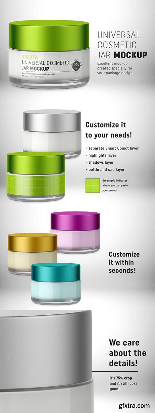 CM - Glass Cosmetic Jar Mockup 1782767