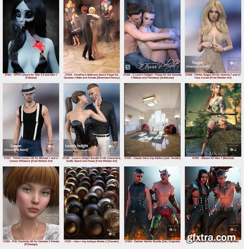 DAZ3D - All Materials - SKU 37000-37999 - Part 1