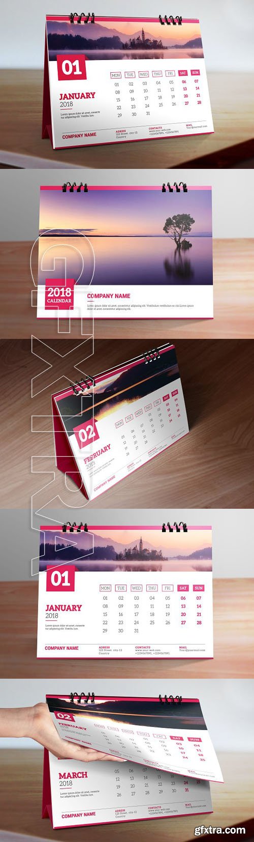 CreativeMarket - Desk Calendar 2018 1827468