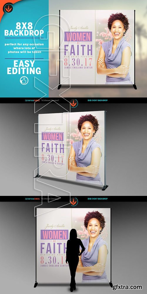 CreativeMarket - Women of Faith 8x8 Event Backdrop 1767125