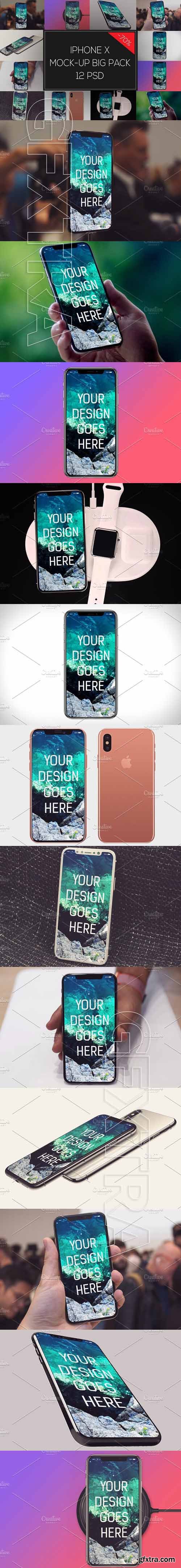 CreativeMarket - iPhone X Mock-up Bigpack 1 1847905