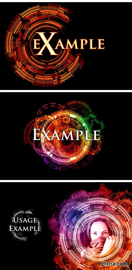 CM - 52 Complex Futuristic Circle Brushes 1787420