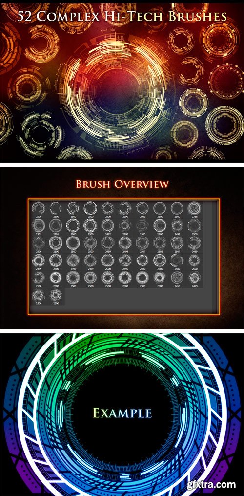 CM - 52 Complex Futuristic Circle Brushes 1787420