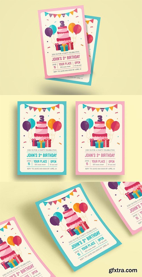 Colorful Birthday Invitation