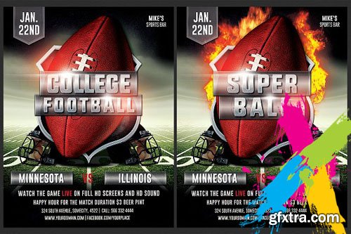 CreativeMarket - American Football Flyer Template 1847289