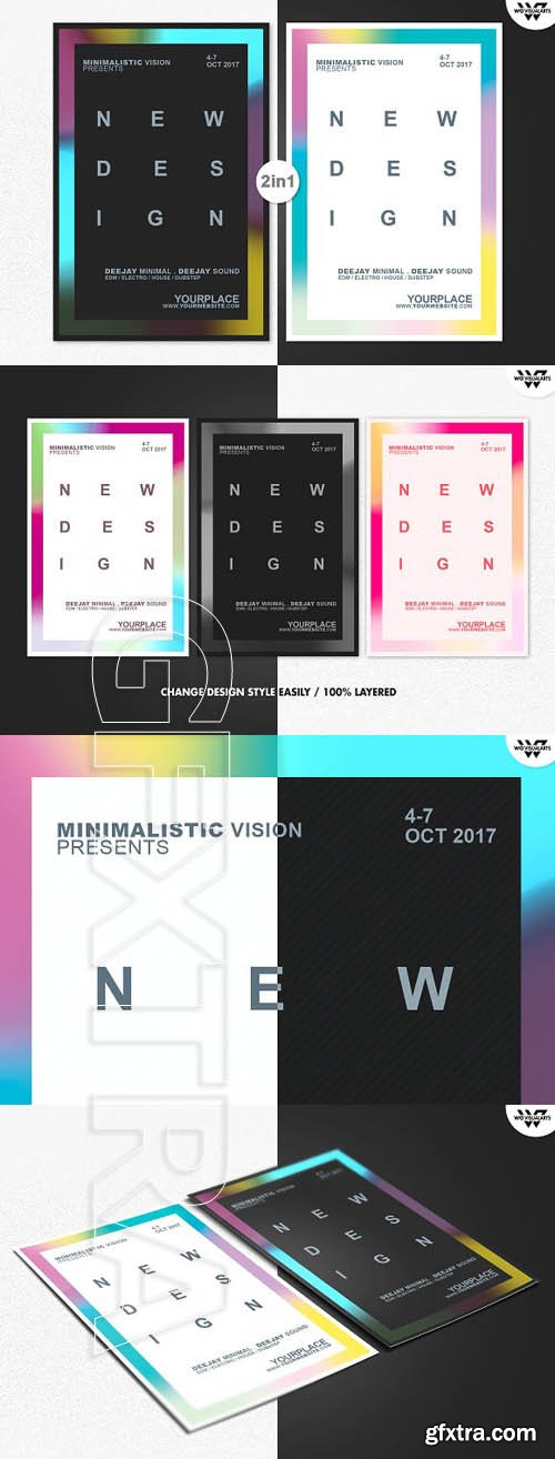 CreativeMarket - 2in1 MINIMAL DESIGN Flyer Template 1848173