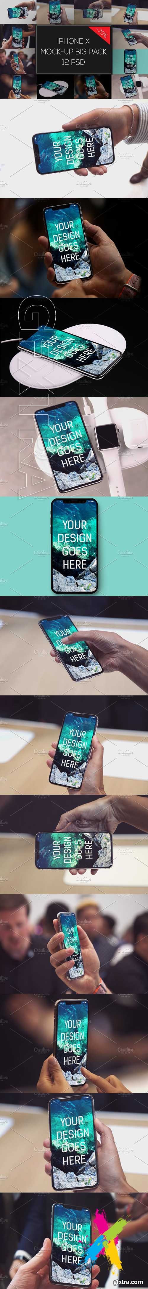 CreativeMarket - iPhone X Mock-up Bigpack 2 1848120