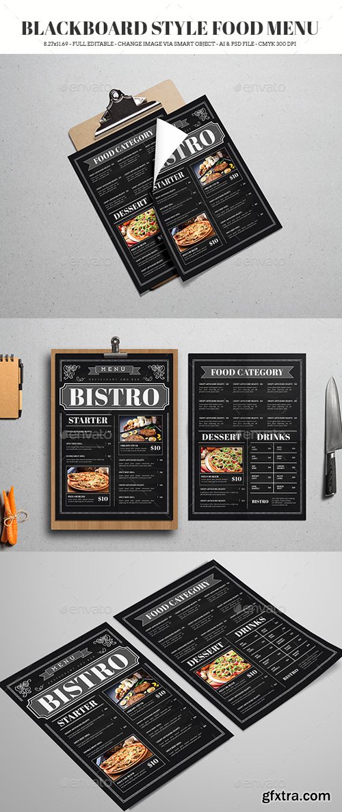 Blackboard Style Food Menu 19687678