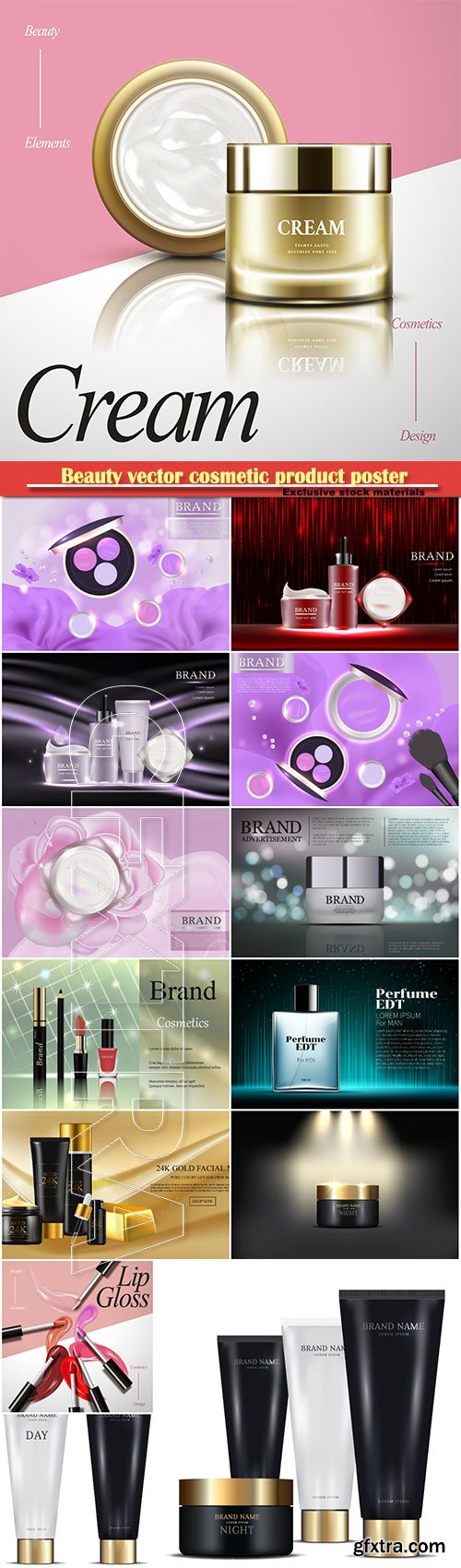 Beauty vector cosmetic product poster # 22