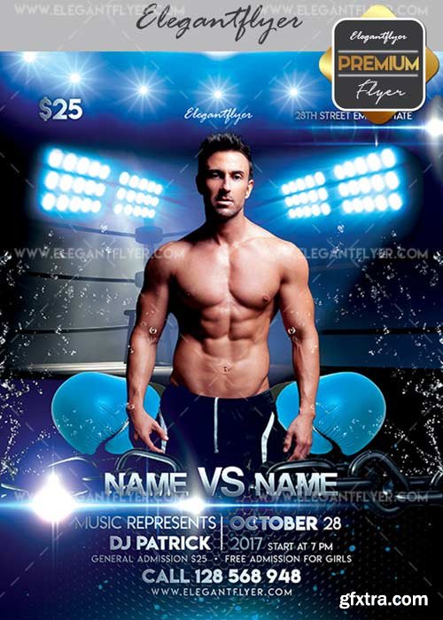 Boxing Tournament V17 Flyer PSD Template + Facebook Cover