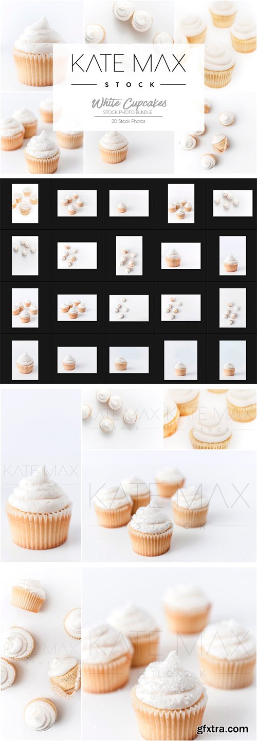 CM - White Cupcakes Stock Photo Bundle 1792479