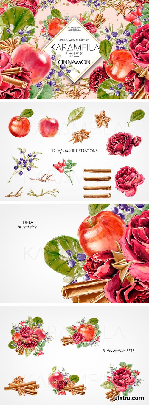 CM - Cinnamon and Apples Clipart 1792678