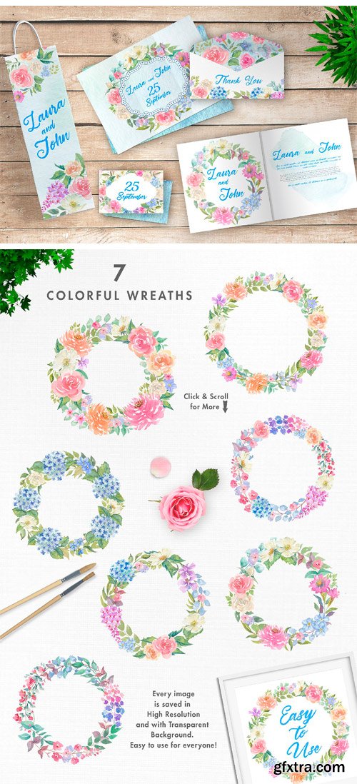 CM - Spring Colors Watercolor Image Set 1769816